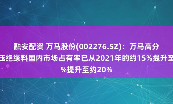 融安配资 万马股份(002276.SZ)：万马高分子超高压绝缘料国内市场占有率已从2021年的约15%提升至约20%